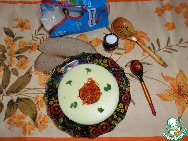 Молочный суп-пюре с рисом и кабачком