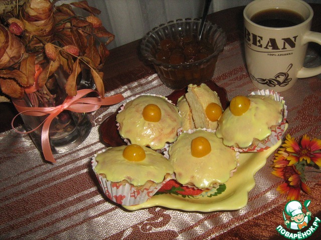 Ванильно-лимонные кексы с лимонной глазурью