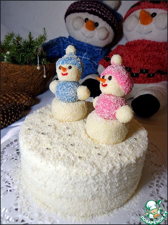Торт «Снеговик» — рецепт песочного торта с заварным кремом с фото на zelgrumer.ru