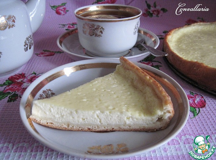 Татарский пирог Сметанник с творогом из дрожжевого теста
