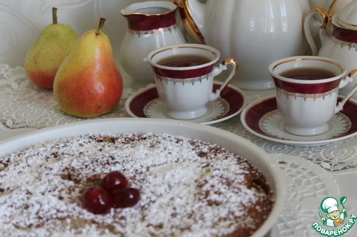 Пирог постный с грушами и медом