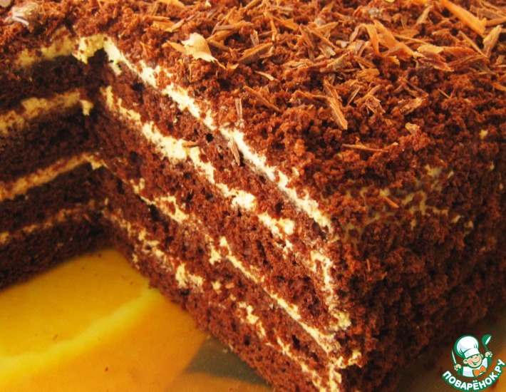 Торт Черный лес с вишней на кофе и кефире