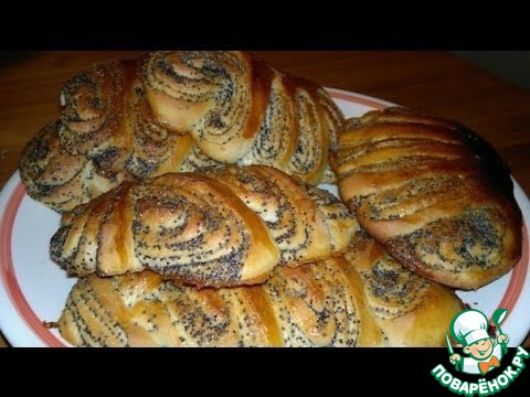 Булочки с маком и шоколадной глазурью