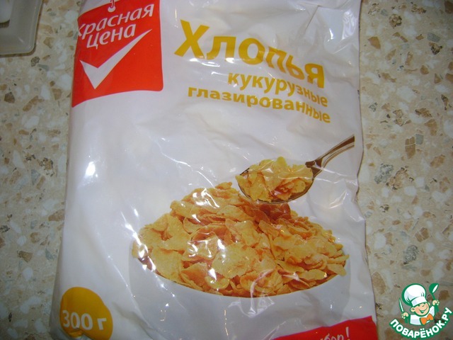 Корж для торта из кукурузных хлопьев