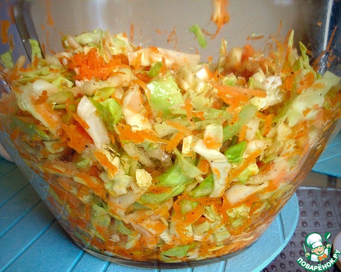 Рецепты салатов из капусты на зиму с перцем и морковью