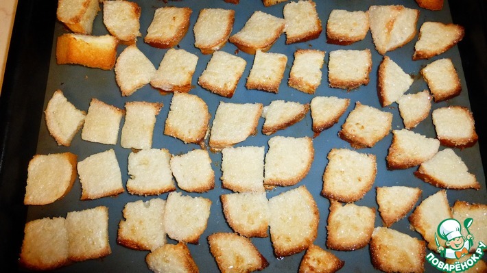 Сухарики из белого хлеба: как сделать в духовке, рецепт с фото