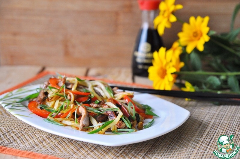 Салат из свинины по-китайски – пошаговый рецепт приготовления с фото