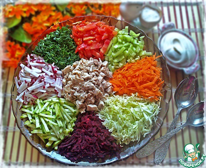 Салат «Козел в огороде» рецепт 👌 с фото пошаговый | Как готовить салаты