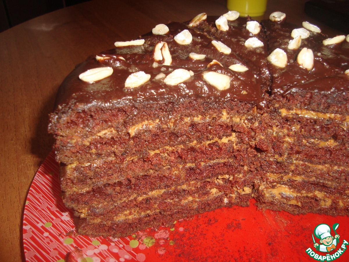 Торт на сковороде со сгущенкой шоколадный