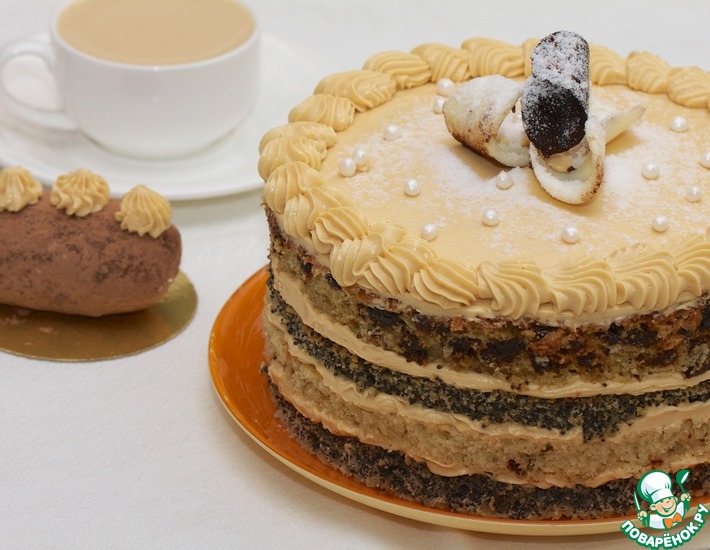 Пошаговые фото инструкции к рецепту Бисквитный торт со сметанным кремом и клюквой