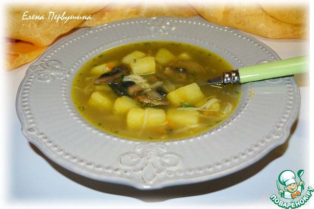 Грибной суп с вермишелью в мультиварке – кулинарный рецепт