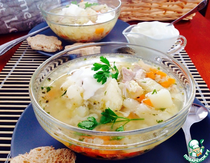 Суп-пюре из тыквы и цветной капусты