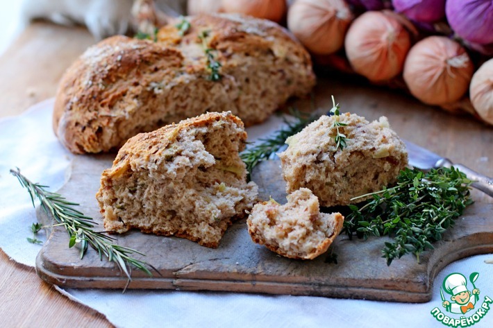 Хлеб с луком и оливками рецепт