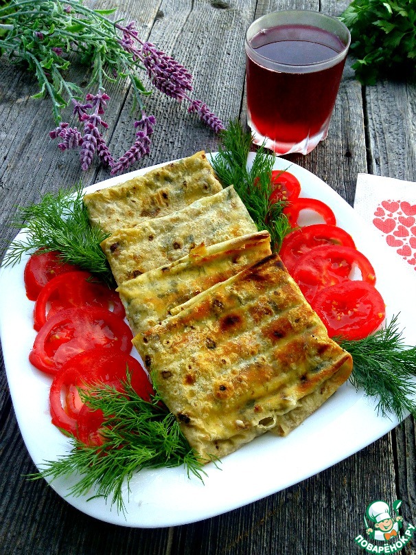 Закуска из шампиньонов в лаваше