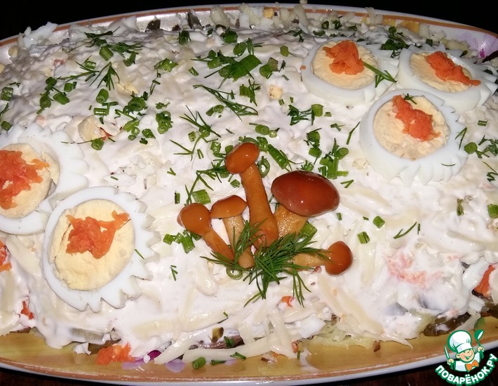 Салат Старый мельник с грибами и курицей рецепт 👌 с фото пошаговый | Как готовить салаты