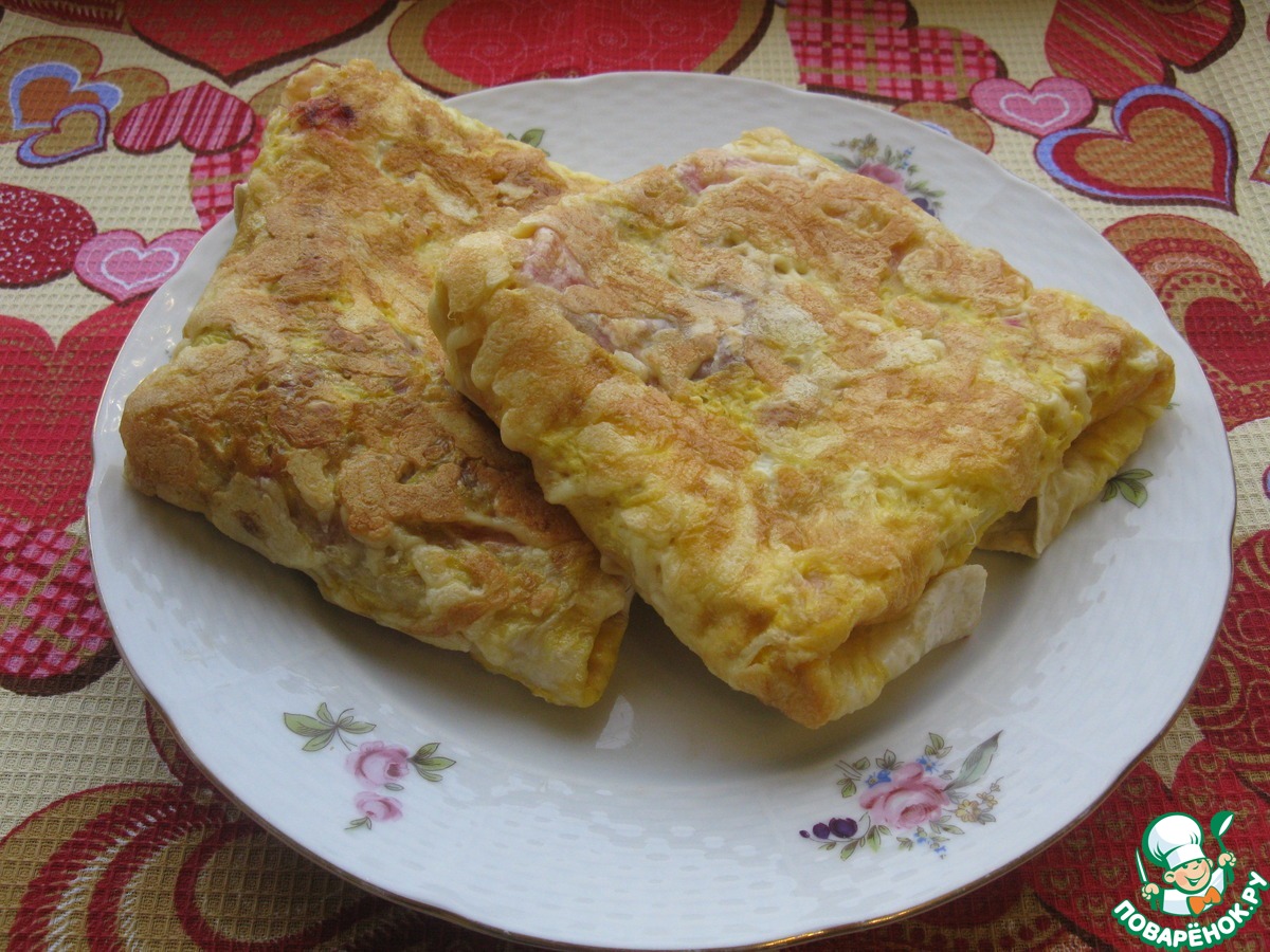 Конвертики из лаваша с сыром и яйцом