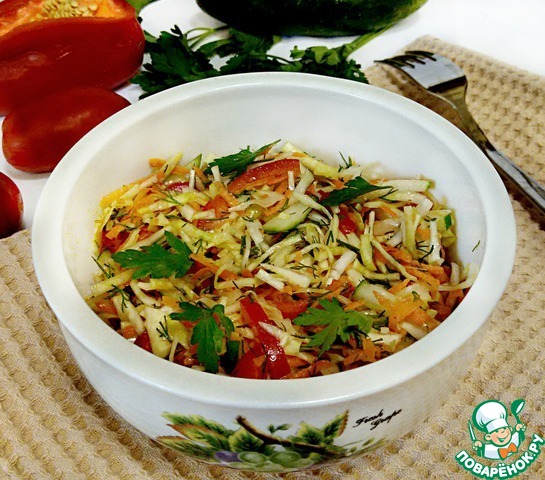 Салат из капусты с болгарским перцем - Пошаговый рецепт с фото. Салаты. Салаты из овощей