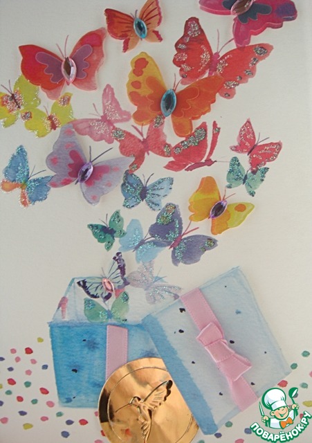 Открытка «С Днем Рождения», бабочки, 12 × 18 см