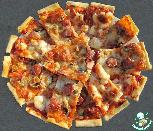 Итальянская пицца на тонком тесте, пошаговый рецепт на ккал, фото, ингредиенты - MERI
