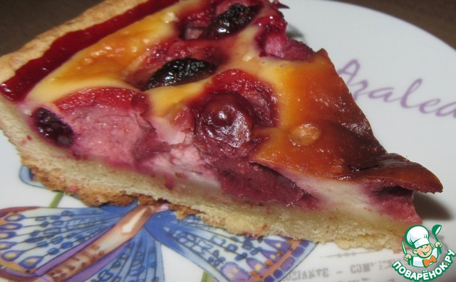 Заливной пирог с ягодами и сметаной в духовке рецепт с фото пошагово