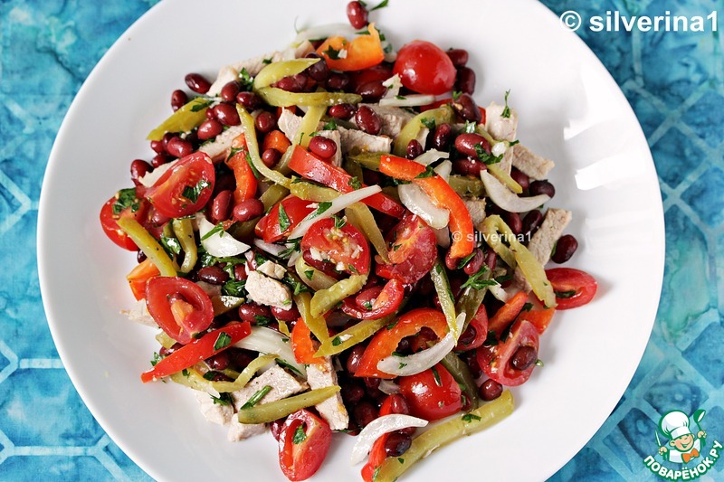 Салат с красной фасолью, вкусных рецептов с фото Алимеро