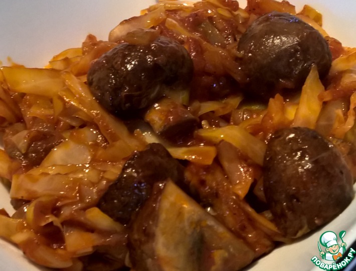 Тушеная капуста с грибами и картошкой - пошаговый рецепт с фото