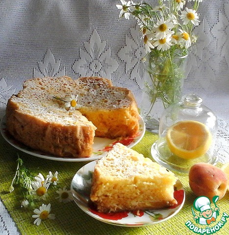 Пирог с персиками свежими рецепт с фото в духовке с половинками