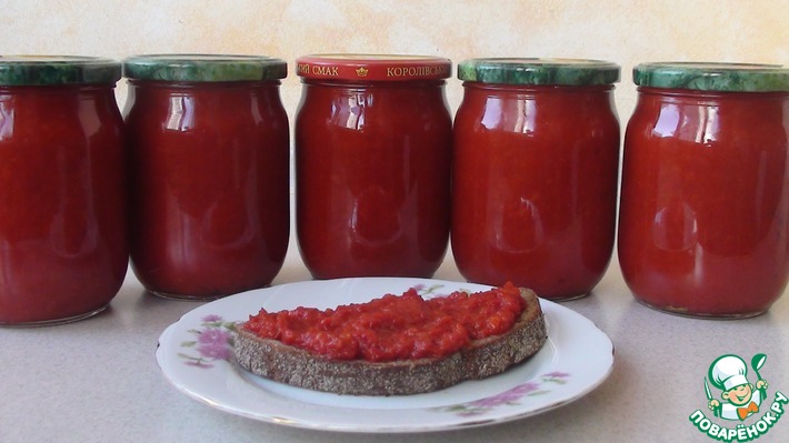 Ингредиенты для «Перец в томатной пасте на зиму»: