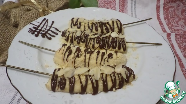 Мороженое натуральное банан-лакомка с шоколадом
