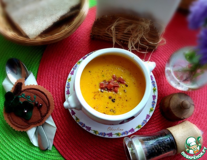 Тыквенный суп пюре с картофелем, морковкой и луком