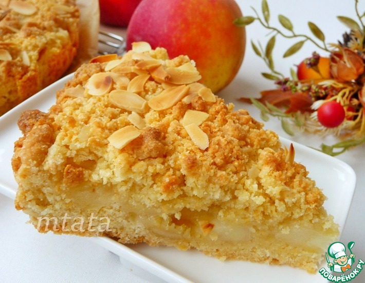 Песочный яблочный пирог, пошаговый рецепт с фото на ккал