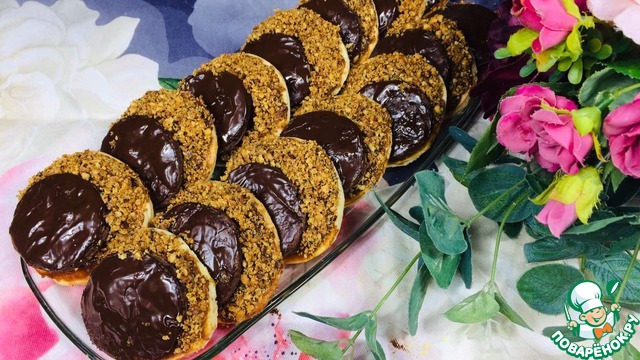 Шоколадно-ореховое песочное печенье со сгущенкой