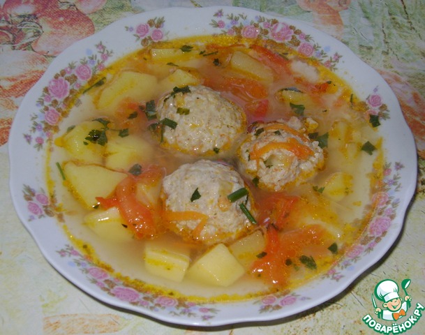 Суп с фрикадельками рецепт пошагово с фото с картошкой и рисом рецепт с фото