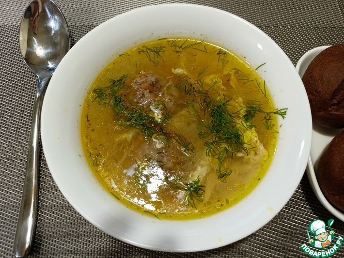 Кудрявый суп с фрикадельками