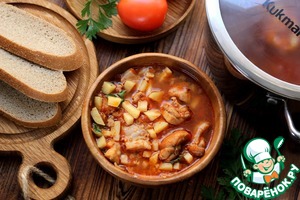 Куриный суп по мотивам Чахохбили Хмели-сунели